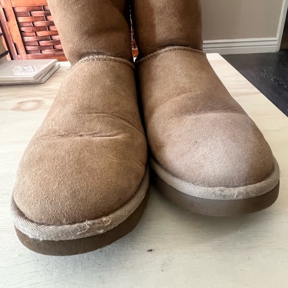 UGG Sheepskin Tan Tall Winter Boots Women’s 8 - Picture 10 of 15
